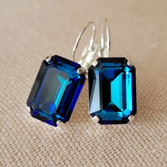 Austrian Crystal Earrings in Silver - Picture 7 of 10